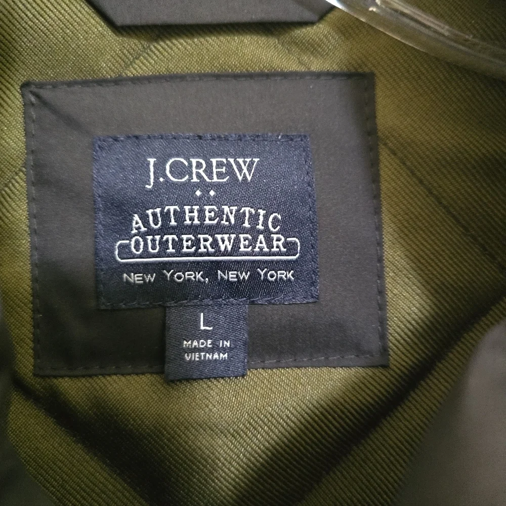 J. Crew Walker Quilted Navy Vest Men's Large Front Zip Pockets Adjustable Back